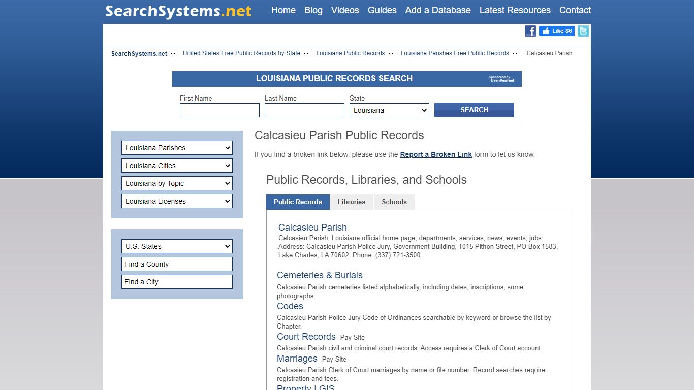 Calcasieu Parish Criminal and Public Records